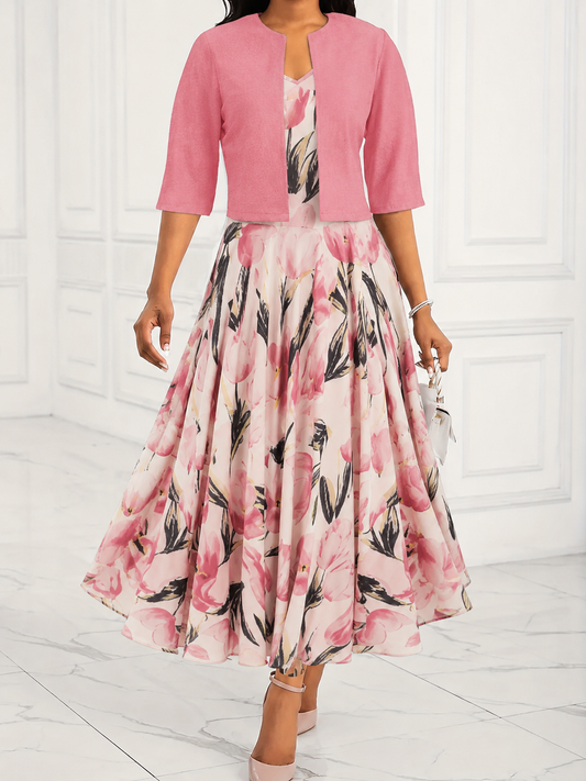 Nesta2™ | Women's Floral Maxi Dress Set with Jacket