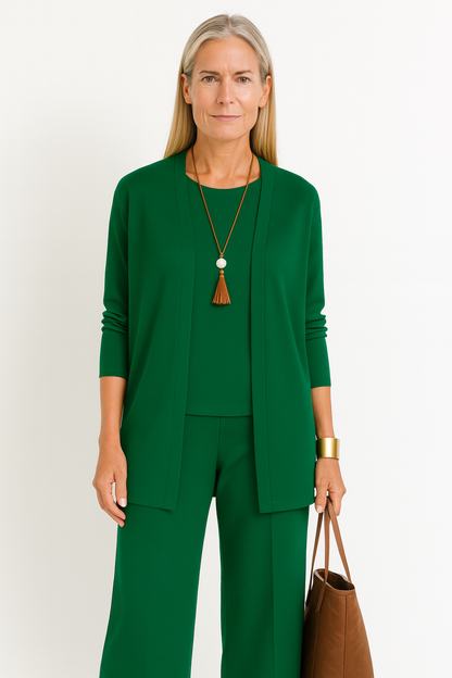 Blair | Women's Wide Leg Pants 3-Piece Set Cardigan & Tank