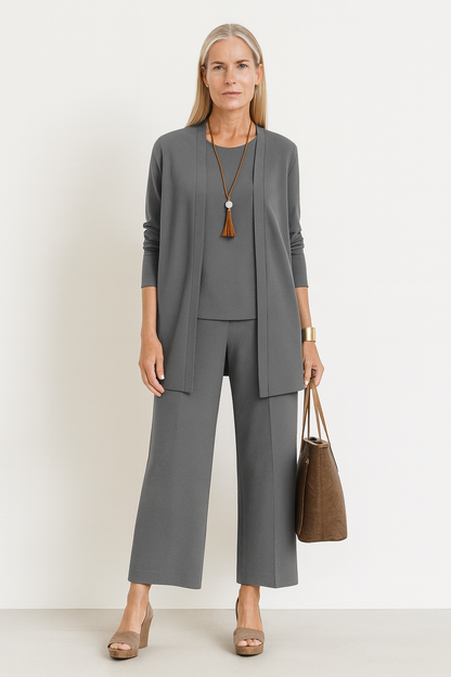 Blair | Women's Wide Leg Pants 3-Piece Set Cardigan & Tank