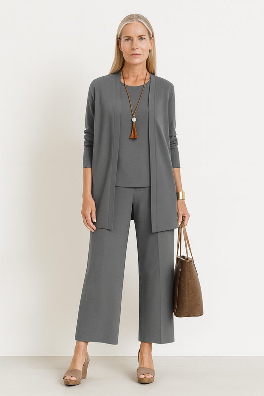 Blair | Women's Wide Leg Pants 3-Piece Set Cardigan & Tank