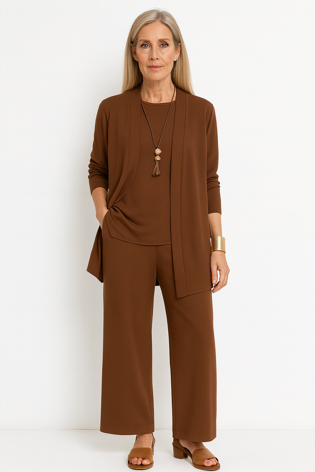 Blair | Women's Wide Leg Pants 3-Piece Set Cardigan & Tank