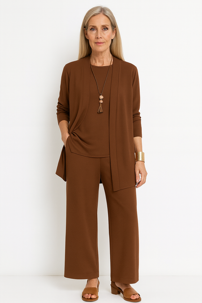 Blair | Women's Wide Leg Pants 3-Piece Set Cardigan & Tank