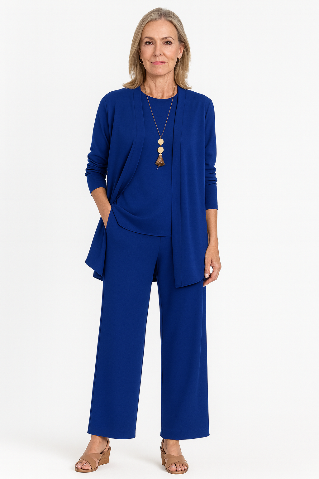 Blair | Women's Wide Leg Pants 3-Piece Set Cardigan & Tank