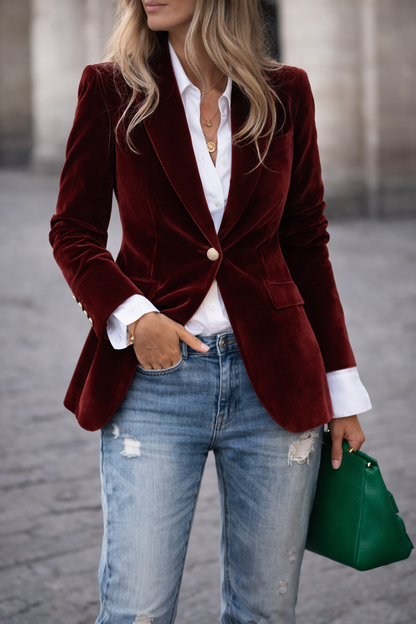 Eugenie™ | Elegant Velvet Blazer