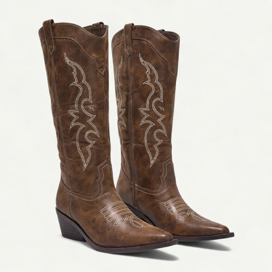 Brittany2™ | Western Calf High Pointed Toe Boots for Women