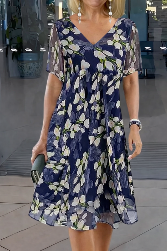 Storm | Floral Print Double Tunic Dress