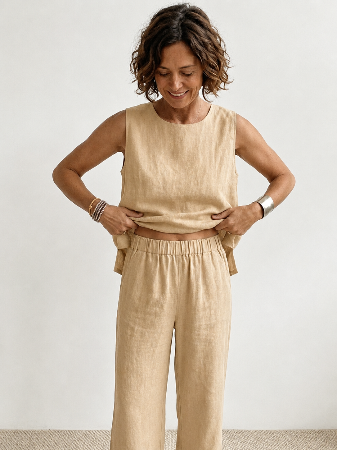 Olivia | Women's Wide-Leg Pants & Sleeveless Tank Top Set