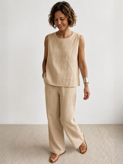 Olivia | Women's Wide-Leg Pants & Sleeveless Tank Top Set