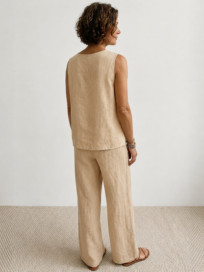 Olivia | Women's Wide-Leg Pants & Sleeveless Tank Top Set