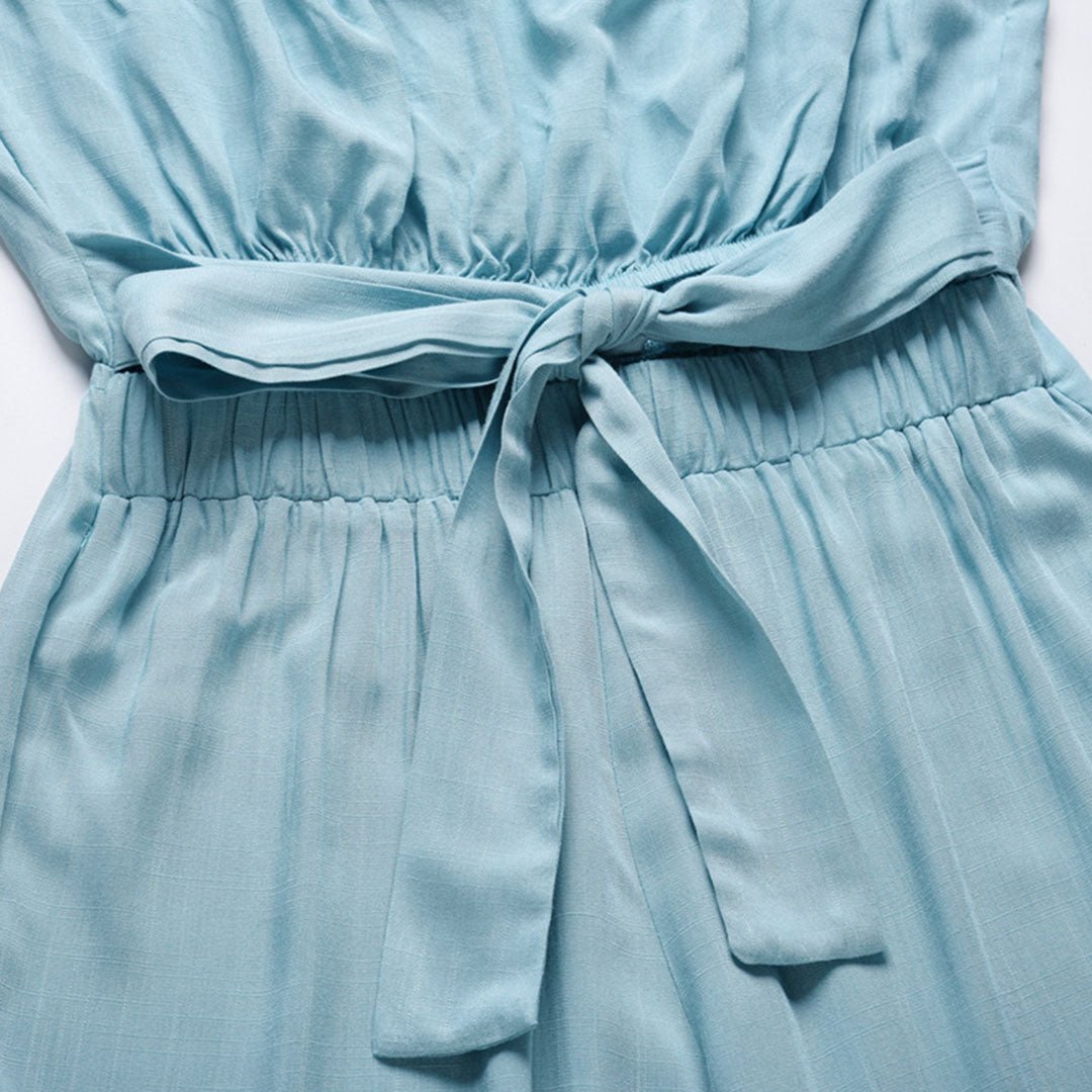 Carlotta | Women's Strapless Tie Waist Wide Leg Jumpsuit