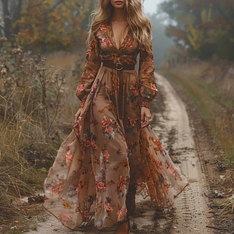 Renee | Bohemian Floral Maxi Dress