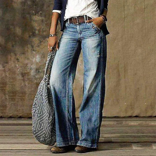 Marilyn2™ | Women's High Waist Wide Leg Jeans Retro Flare Denim