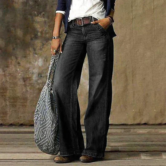Marilyn2™ | Women's High Waist Wide Leg Jeans Retro Flare Denim