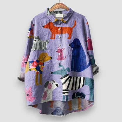 Colleen | Women's Shirt with Dog Print