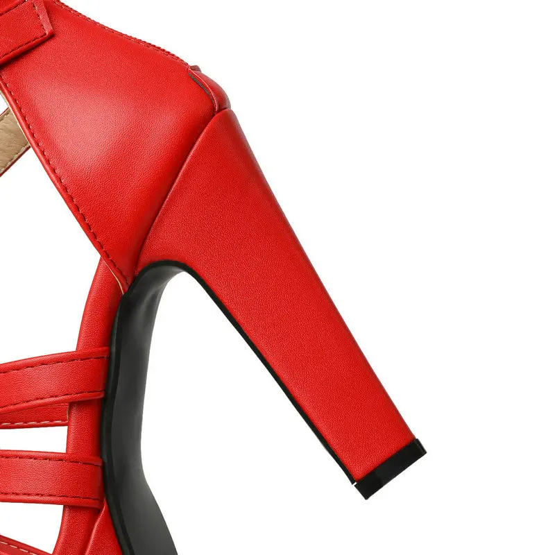 Mia | Women's Leather Platform Flat Sandals Wide Fit
