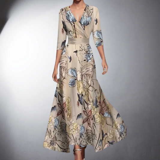 Heather2™ | Elegant Maxi Dress with Floral Pattern