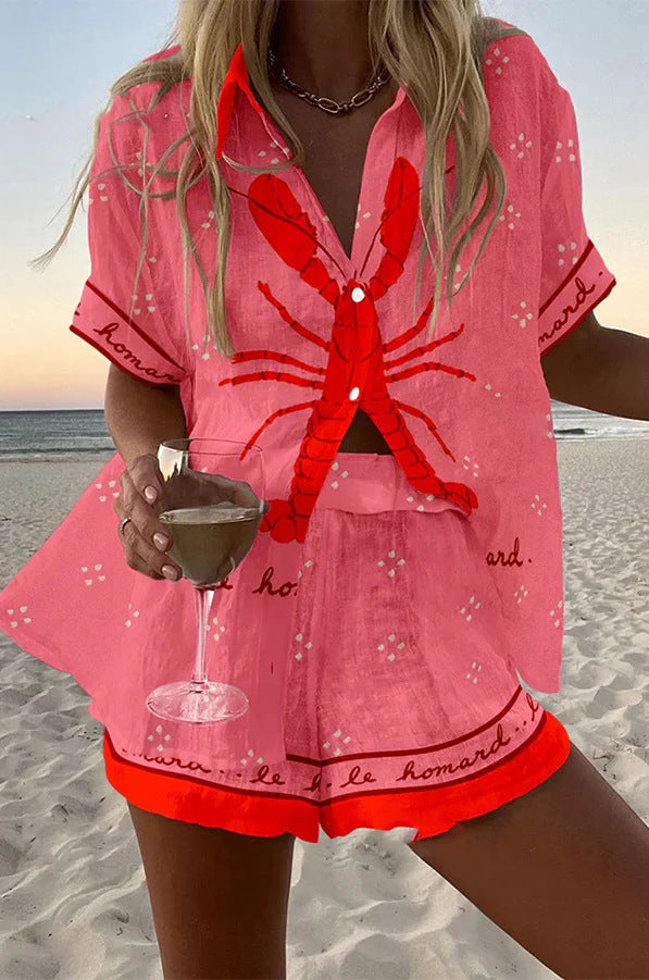 Danae | Women's Pink Short Suit Set