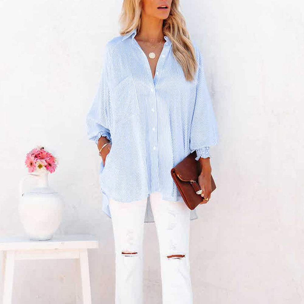 Lavinia | Women's Striped Oversized Button-Down Shirt Long Sleeve