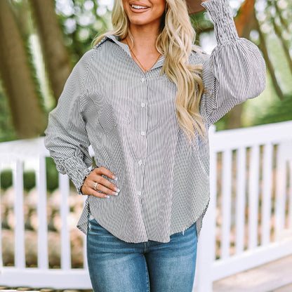 Lavinia | Women's Striped Oversized Button-Down Shirt Long Sleeve