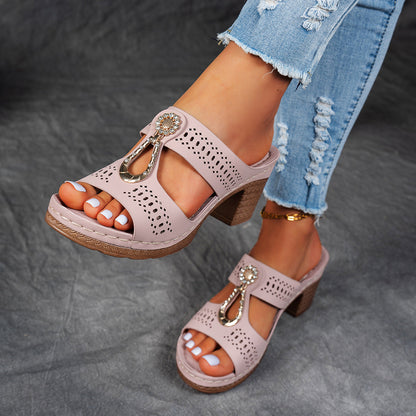 Natasha | Women's Orthopedic Rhinestone Flat Sandals