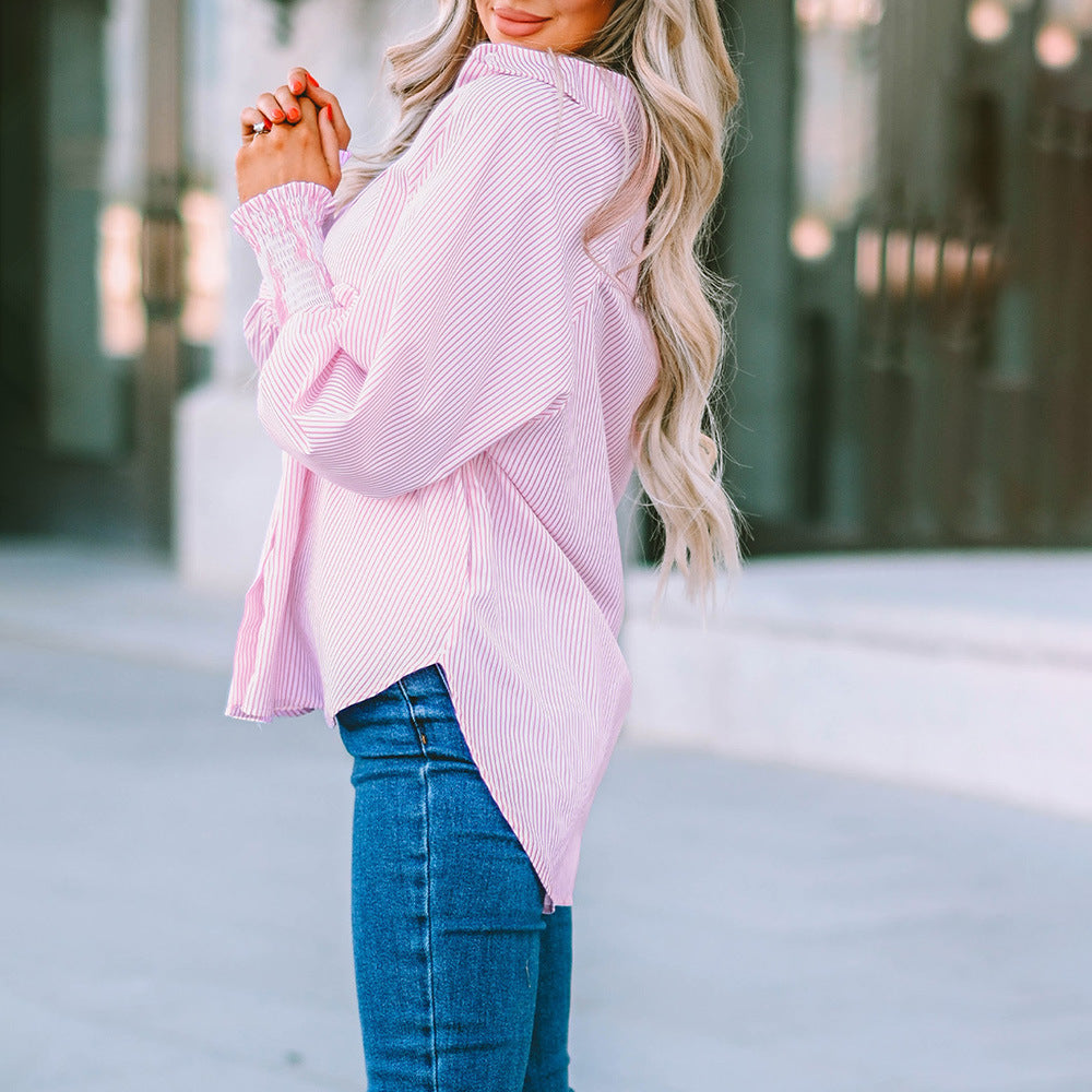 Lavinia | Women's Striped Oversized Button-Down Shirt Long Sleeve