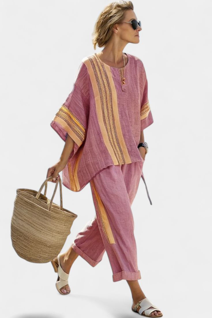 Mia | Women's Tapered Pants & Oversized Top Two-Piece Set