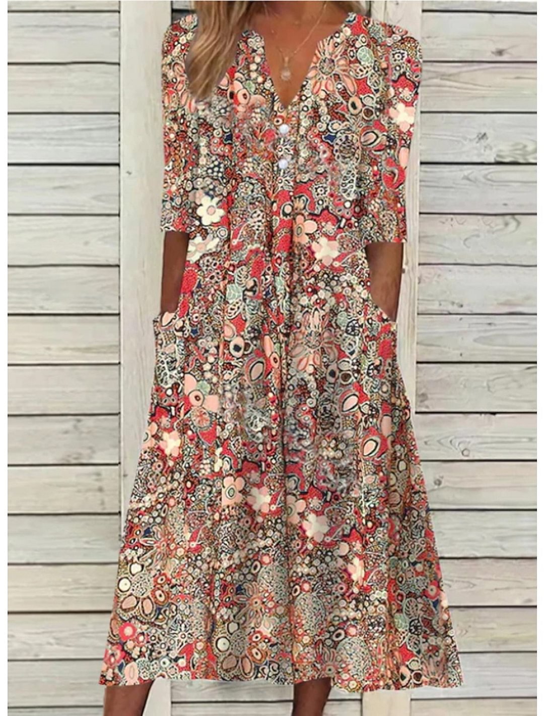 Georgette | Elegant Summer Dress with Belly Cover