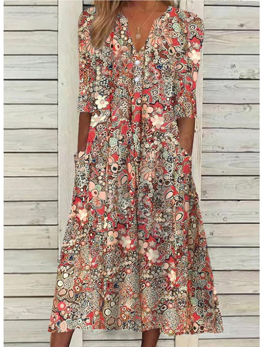 Georgette™ | Elegant Summer Dress with Belly Cover