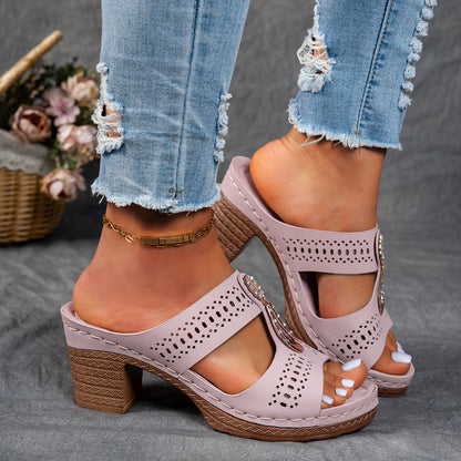 Natasha | Women's Orthopedic Rhinestone Flat Sandals