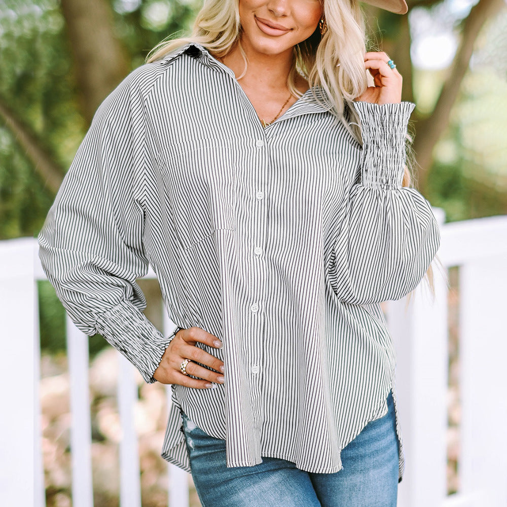 Lavinia | Women's Striped Oversized Button-Down Shirt Long Sleeve