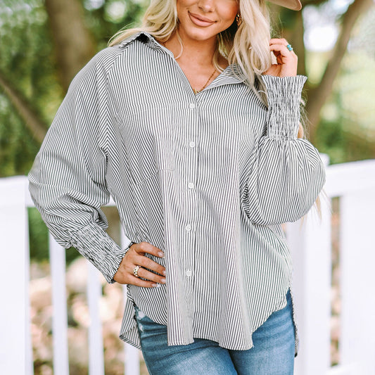 Lavinia | Women's Striped Oversized Button-Down Shirt Long Sleeve