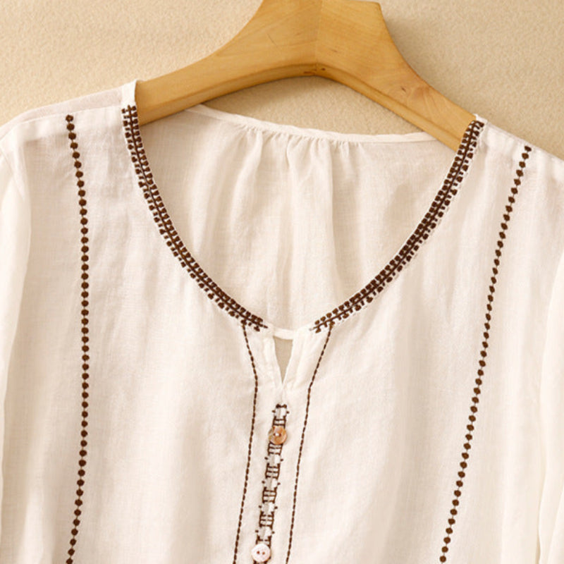 Denise | Pattern Ruffle Sleeve Blouse