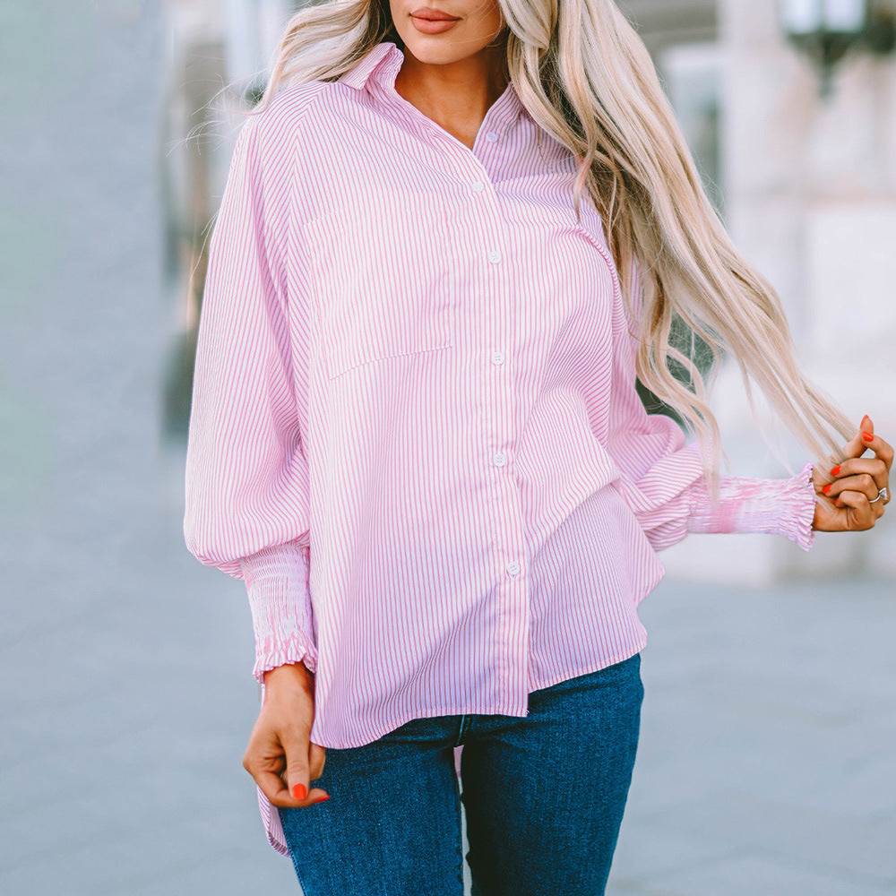 Lavinia | Women's Striped Oversized Button-Down Shirt Long Sleeve