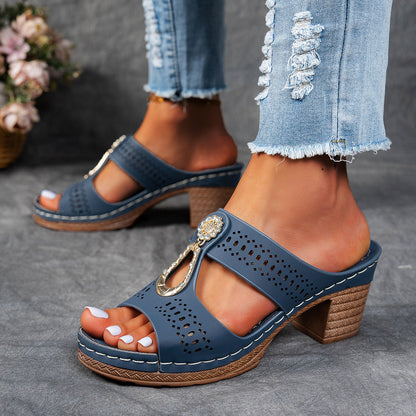 Natasha | Women's Orthopedic Rhinestone Flat Sandals