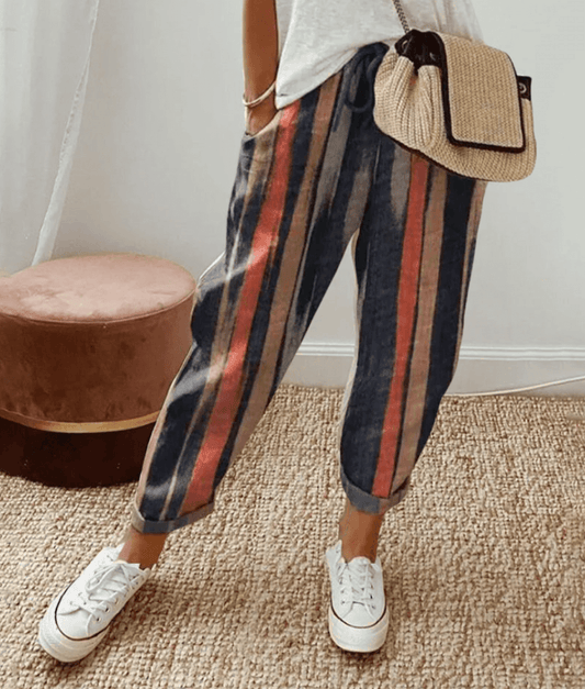 Isoline™ | Flattering Fit & Comfort Waistband Trouser With Print