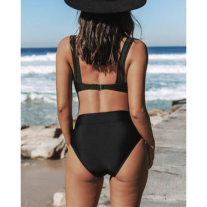Beatrice | Solid High Waist Swimsuit