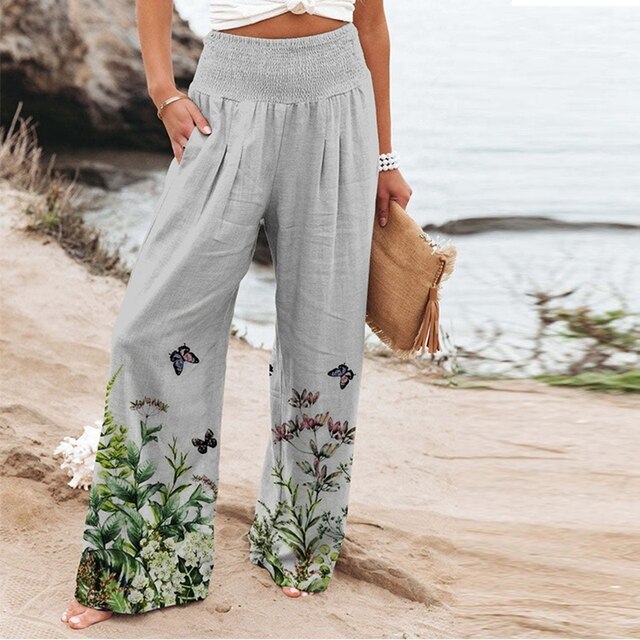 Nicolina™ | Women's Floral Wide Leg Pants High Waist Everyday Summer