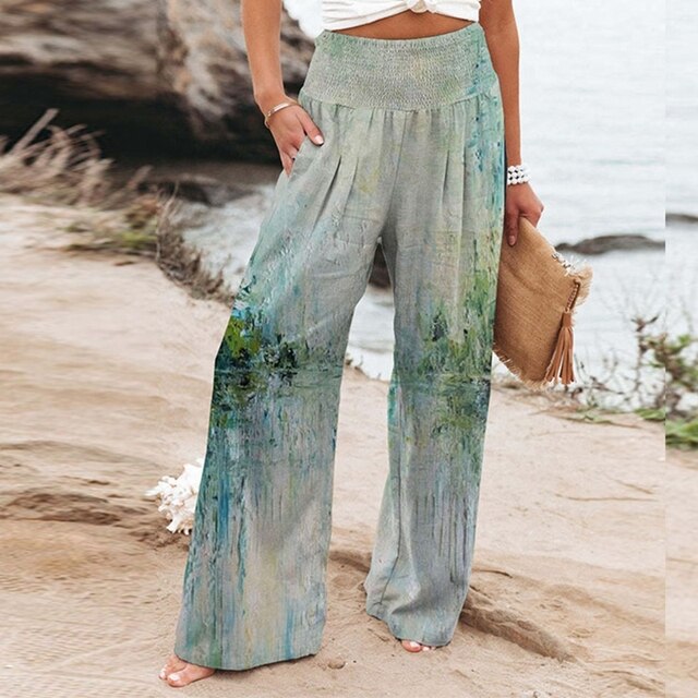 Nicolina™ | Women's Floral Wide Leg Pants High Waist Everyday Summer