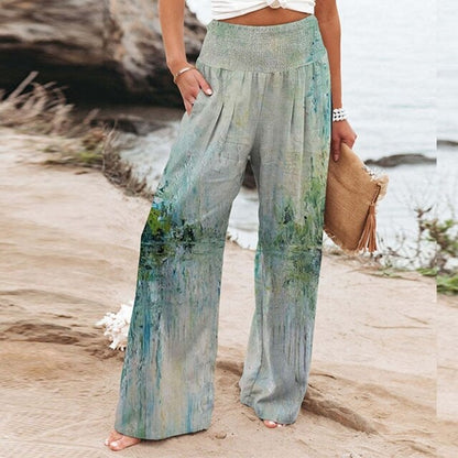 Nicolina™ | Women's Floral Wide Leg Pants High Waist Everyday Summer