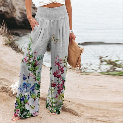 Nicolina™ | Women's Floral Wide Leg Pants High Waist Everyday Summer