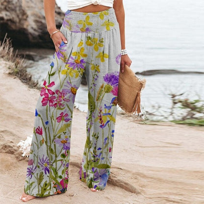 Nicolina™ | Women's Floral Wide Leg Pants High Waist Everyday Summer