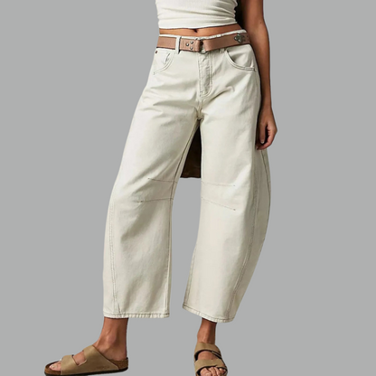 Grainne | Women's High Waist Barrel Leg Jeans Easy-Fit Denim