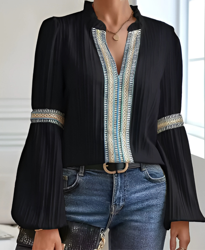 Lydia | Vintage V-Neck Blouse