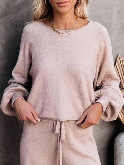 Hayley | Women's Wide-Leg Lounge Pants & Cropped Sweatshirt Set