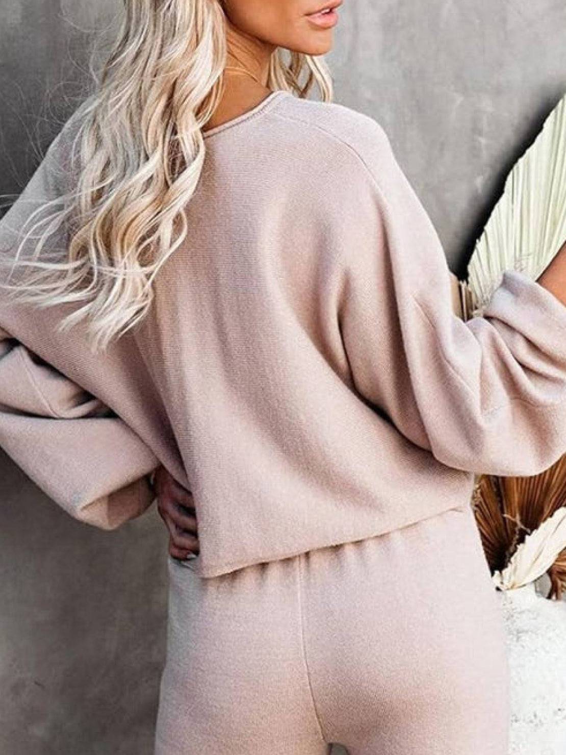 Hayley | Women's Wide-Leg Lounge Pants & Cropped Sweatshirt Set