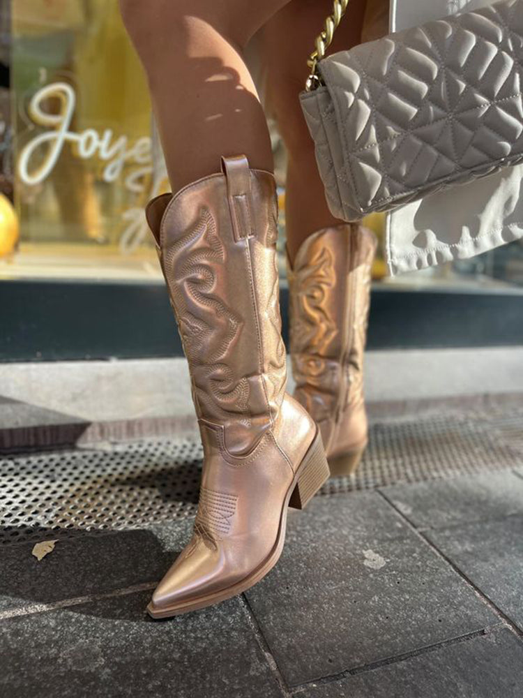 Sydney™ | Elegant Metallic Cowboy Boots