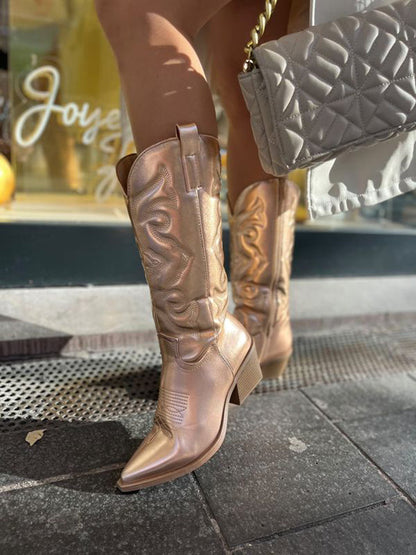 Sydney™ | Elegant Metallic Cowboy Boots