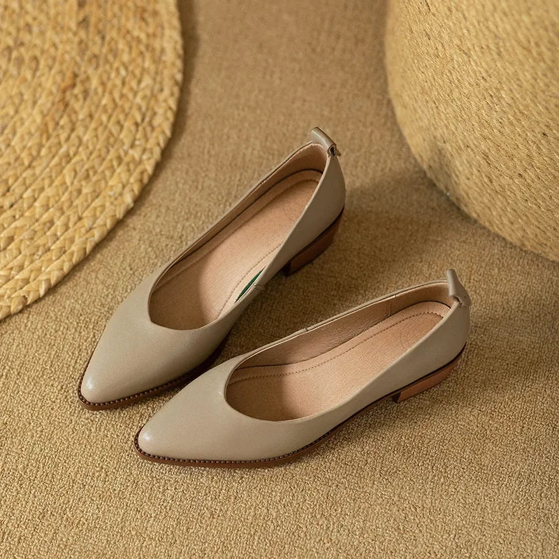 Brianna | Women's Block Heel Pumps Pointed Toe Slip On Work Shoes