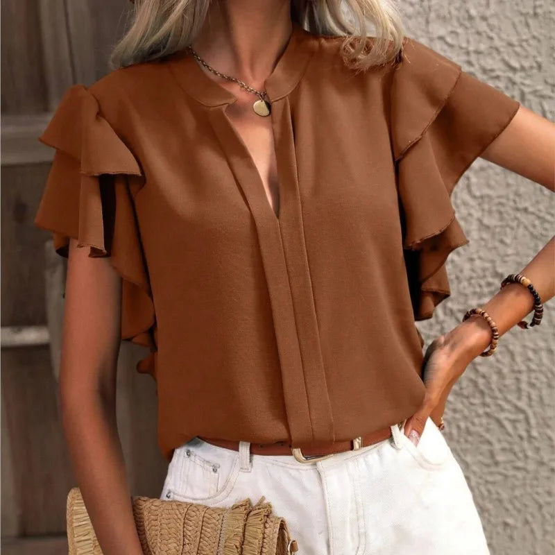 Ella | Chic Blouse with Elegant Ruffle Sleeves