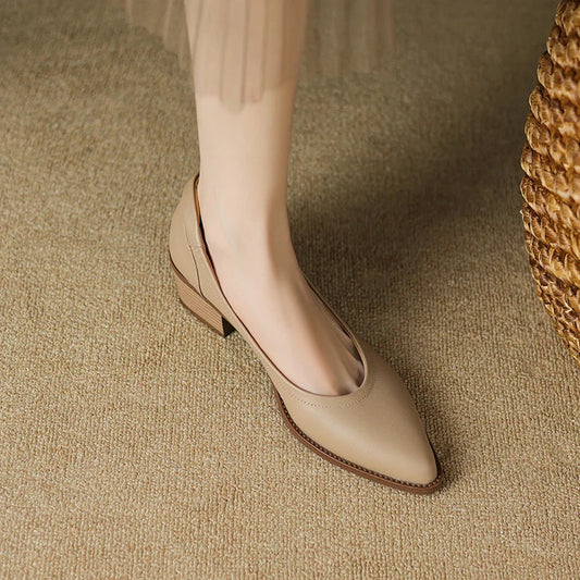 Tamika™ | Women's Pointed Toe Block Heel Pumps Slip On Mid Heel Shoes